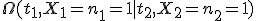\Omega(t_1, X_1=n_1=1 \mid t_2,X_2=n_2=1)